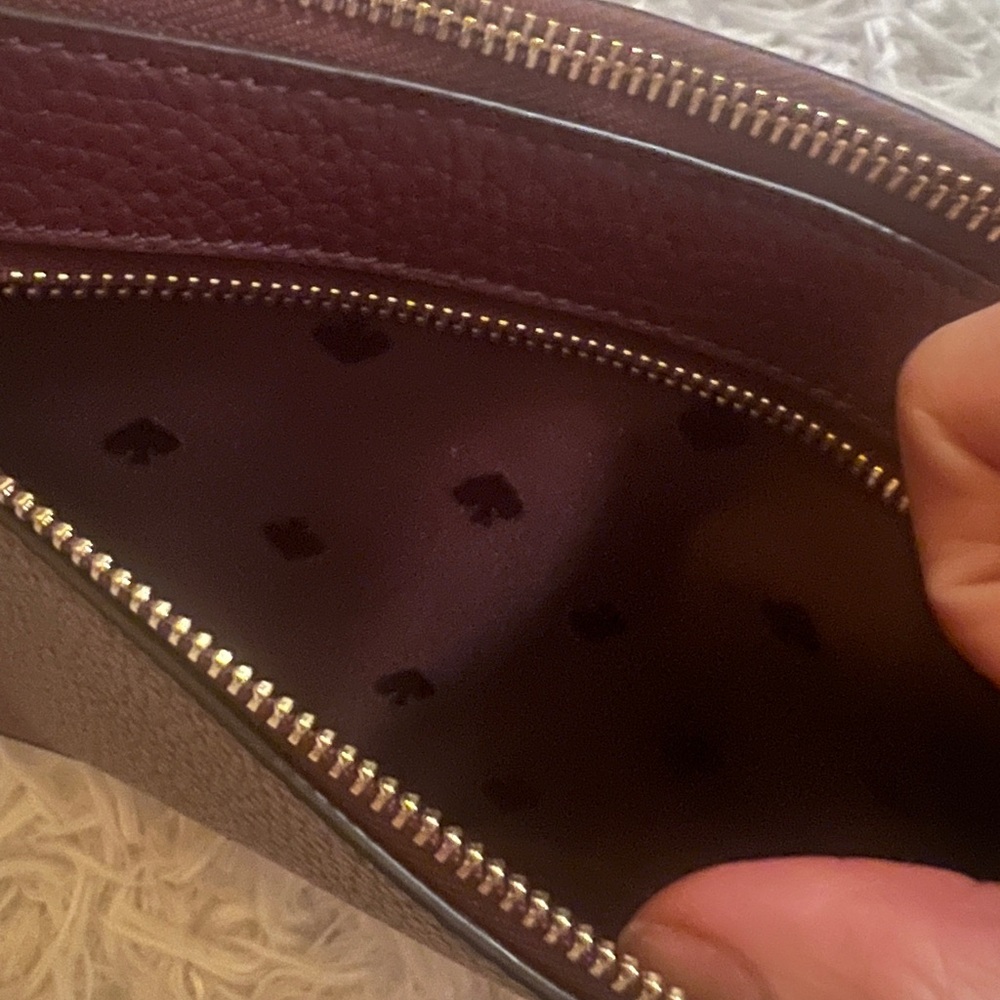 Kate Spade Leila Pebbled Leather Convertible Wristlet Cherrywood NWOT Classic - Picture 6 of 13